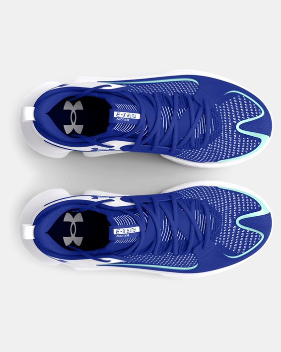 Unisex UA Flow FUTR X 3 Basketball Shoes, Blue, pdpMainDesktop image number 2